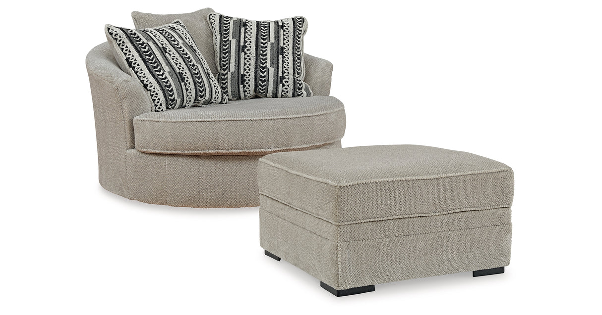 Calnita Chair and Ottoman in Sisal from Ashley Furniture - Luna Furniture