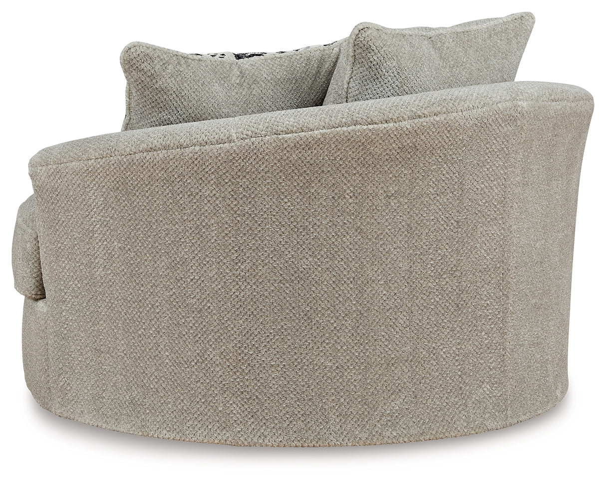 Calnita Sisal Oversized Swivel Chair and Ottoman from Ashley Furniture - Luna Furniture