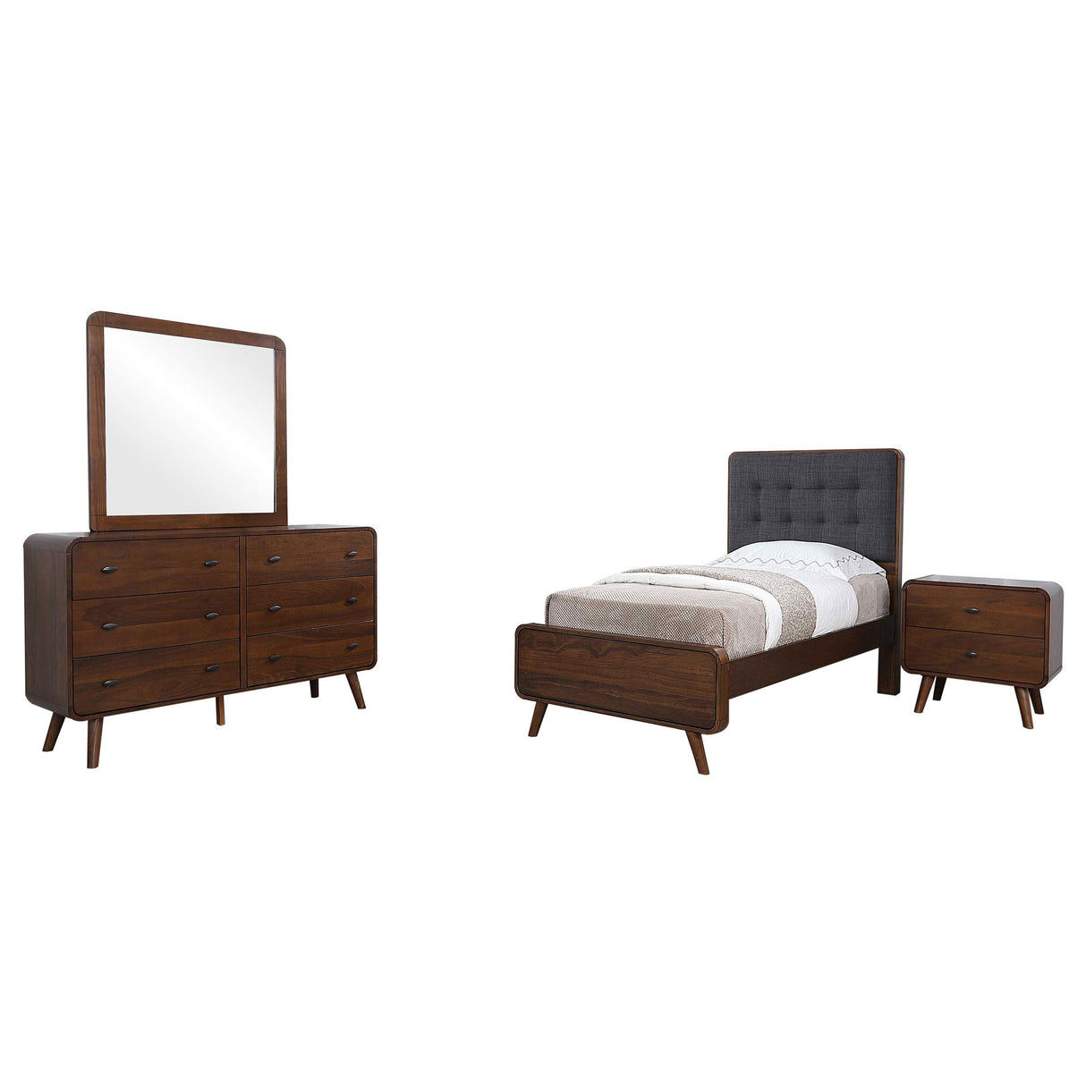 Robyn Dark Walnut 4-Piece Twin Bedroom Set from Coaster - Luna Furniture