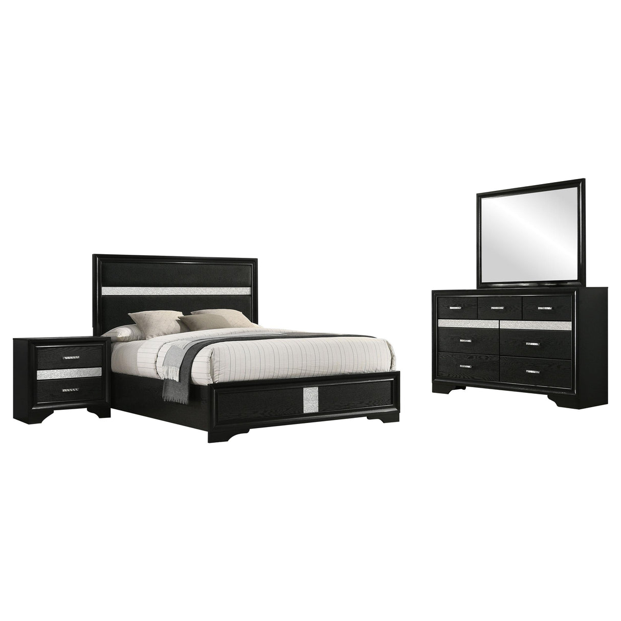 Miranda Black 4-Piece Full Bedroom Set from Coaster - Luna Furniture