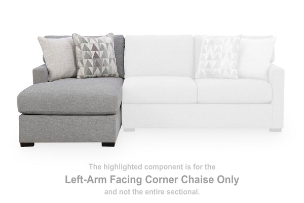 UrbanCrest Pewter Left-Arm Facing Corner Chaise