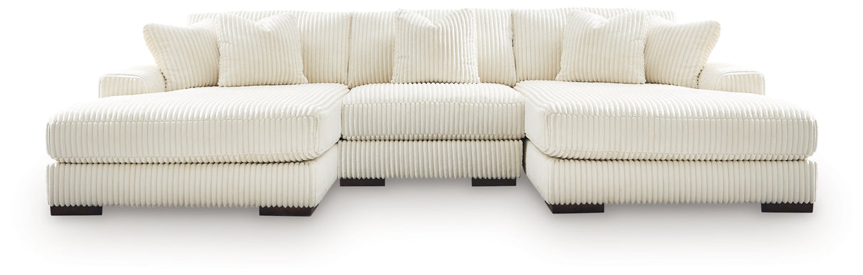 Lindyn Ivory 3-Piece Sectional with Double Chaise from Ashley Furniture - Luna Furniture