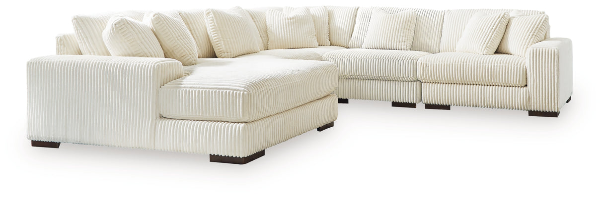 Lindyn Ivory 5-Piece Sectional with Ottoman from Ashley Furniture - Luna Furniture