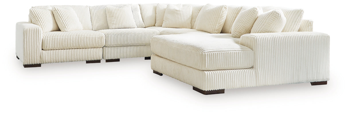 Lindyn Ivory 5-Piece Sectional with Ottoman from Ashley Furniture - Luna Furniture