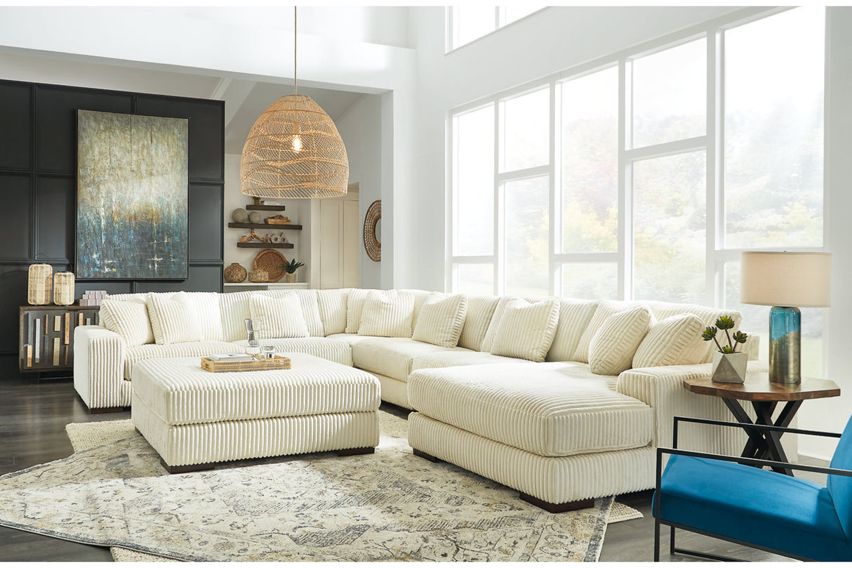 Lindyn Ivory 6-Piece Sectional with Chaise and Ottoman from Ashley - Luna Furniture