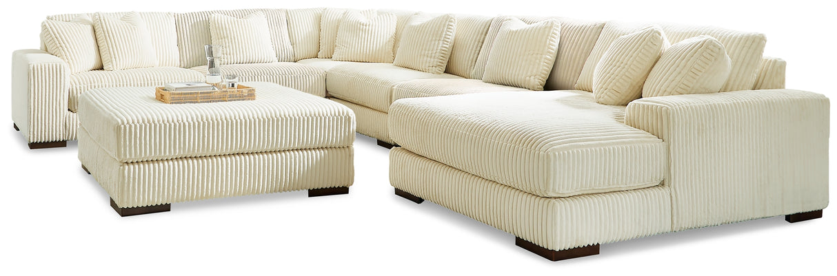 Lindyn Ivory 6-Piece Sectional with Chaise and Ottoman from Ashley Furniture - Luna Furniture