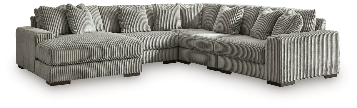 Lindyn Fog 5-Piece Sectional with Ottoman from Ashley - Luna Furniture