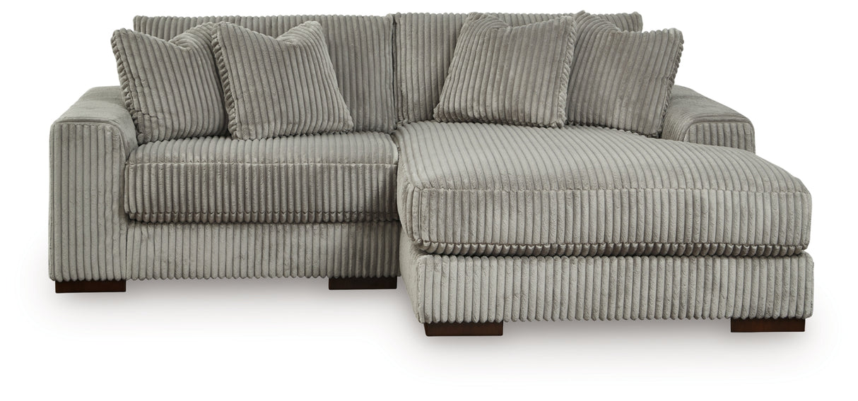 Lindyn Fog 2-Piece Sectional with Ottoman from Ashley Furniture - Luna Furniture