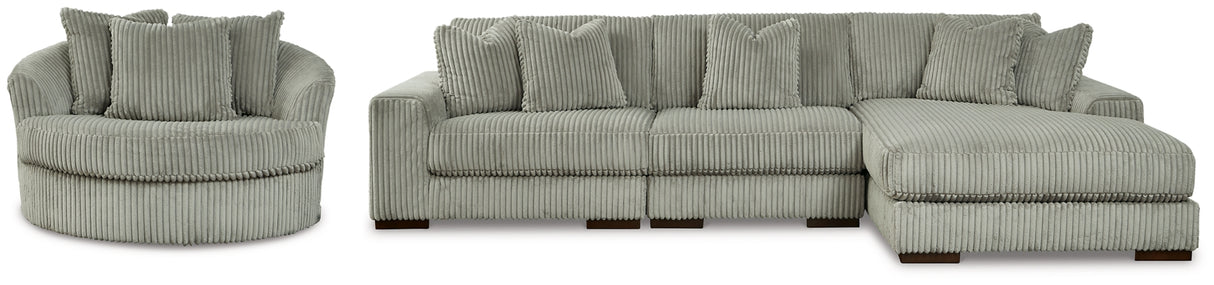 Lindyn Fog 3-Piece Sectional and Chair from Ashley - Luna Furniture