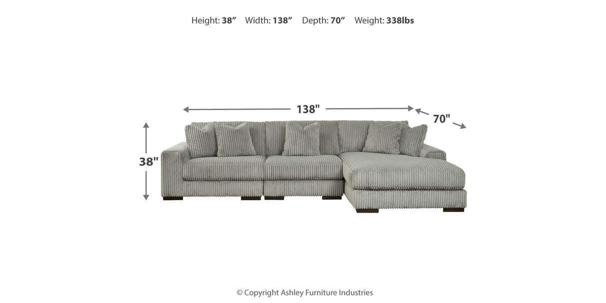 Lindyn Fog 3-Piece Sectional and Chair from Ashley - Luna Furniture