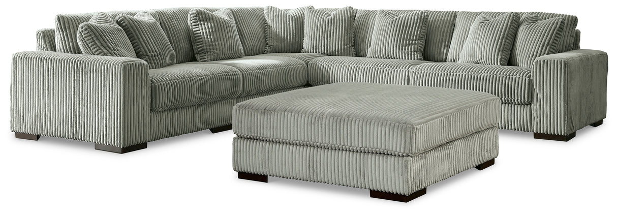 Lindyn Fog 5-Piece Sectional and Ottoman from Ashley Furniture - Luna Furniture
