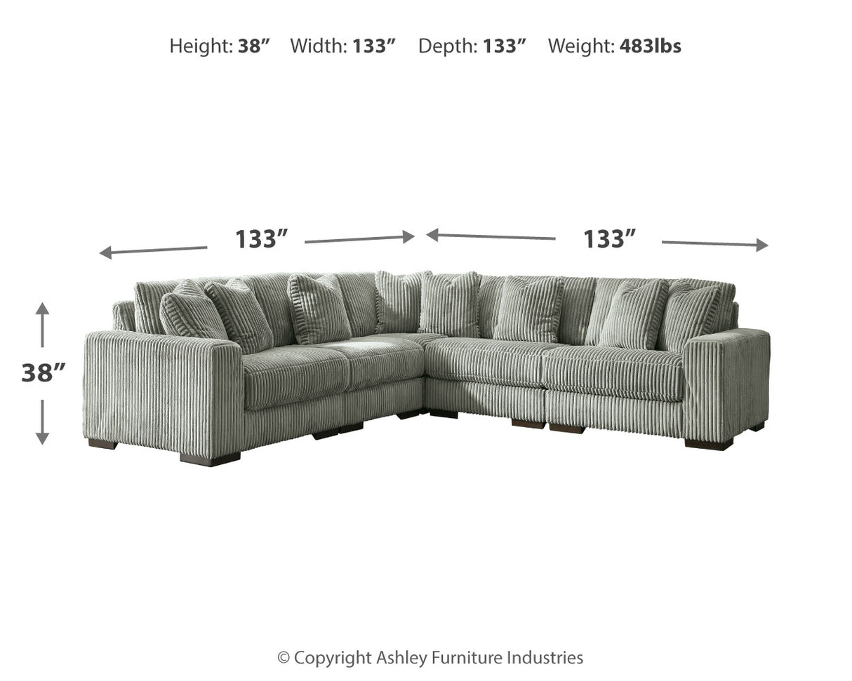 Lindyn Fog 5-Piece Sectional and Ottoman from Ashley Furniture - Luna Furniture
