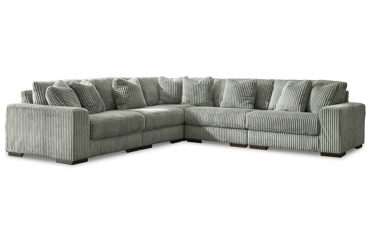 Lindyn Fog 5-Piece Sectional and Ottoman from Ashley - Luna Furniture