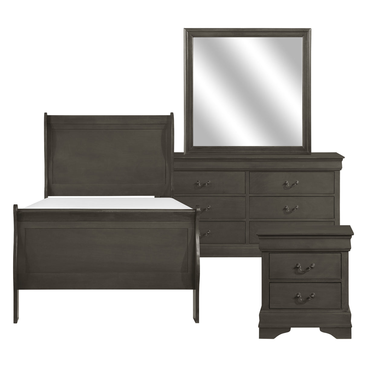 Mayville Stained Gray Twin Bed from Homelegance - Luna Furniture
