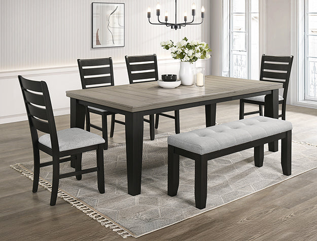 Bardstown Black/Light Gray Dining Bench from Crown Mark - Luna Furniture