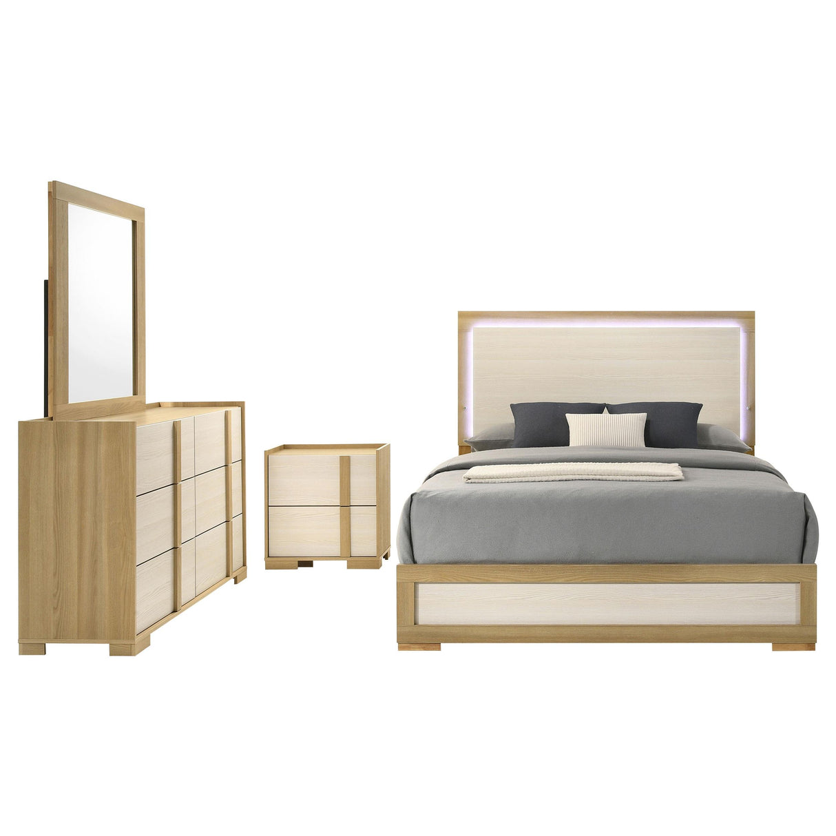 Hyland Natural 4-Piece Eastern King Bedroom Set from Coaster - Luna Furniture