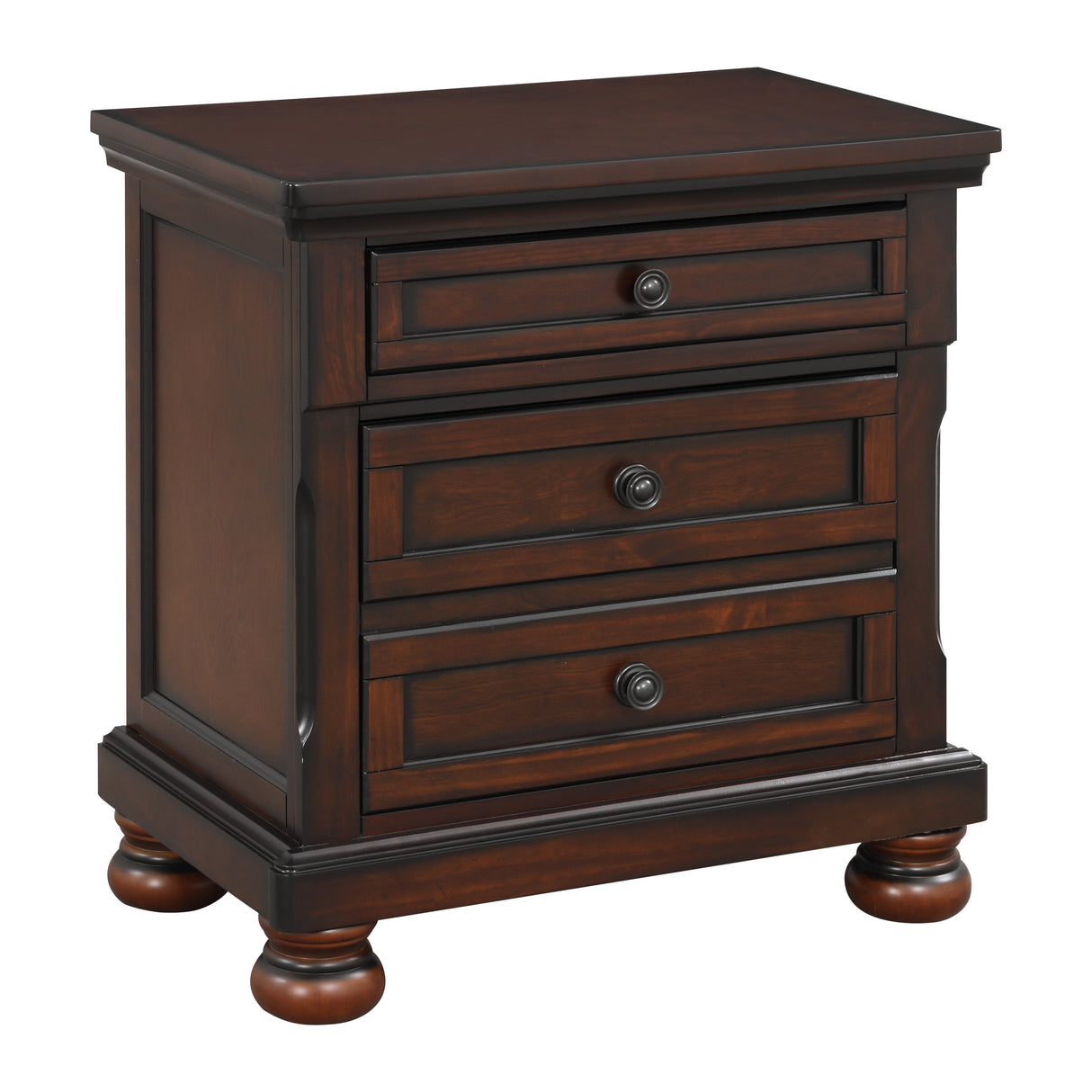Cumberland Brown Cherry 5-Piece Bedroom Set (Queen Bed, Nightstand, Dresser, Mirror, Chest) from Homelegance - Luna Furniture