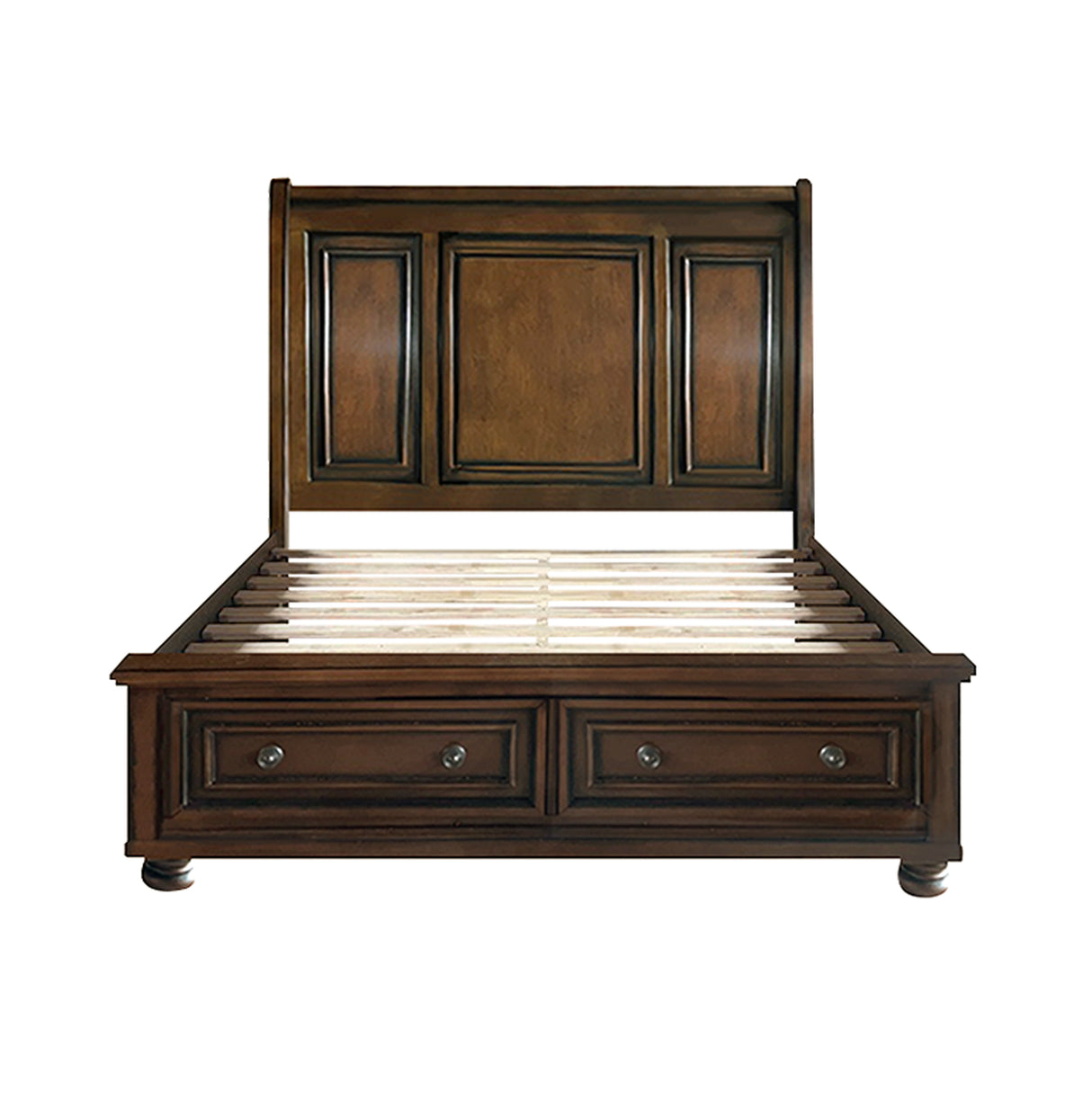 Lorenzi Black 4-Piece Bedroom Set (Queen Bed, Nightstand, Dresser, Mirror) from Homelegance - Luna Furniture