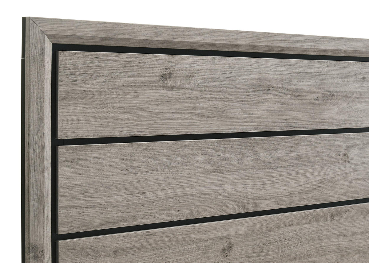 Valen Light Taupe California King Wood Panel Bed from Coaster - Luna Furniture
