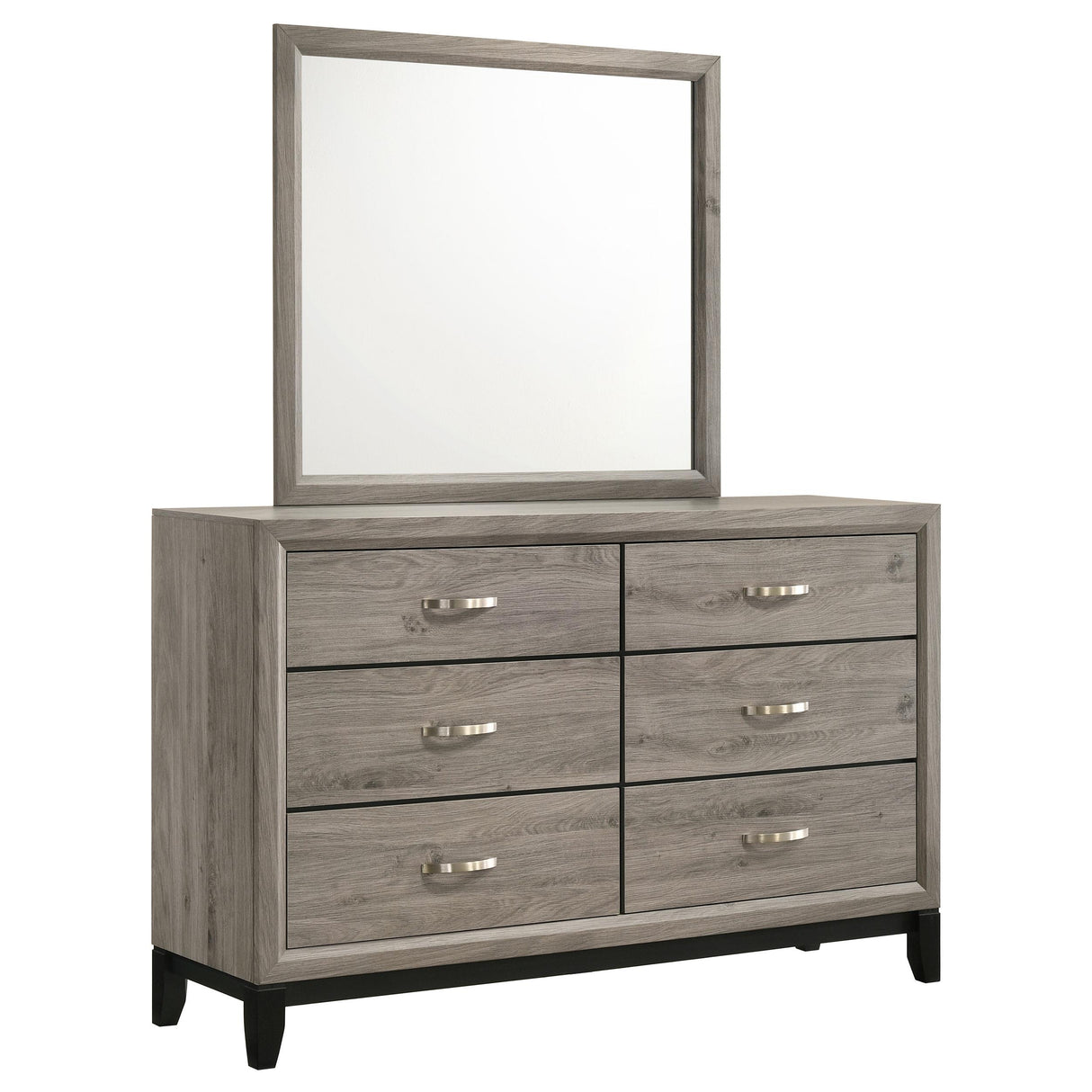 Watson Light Taupe 6-drawer Bedroom Dresser and Mirror from Coaster - Luna Furniture