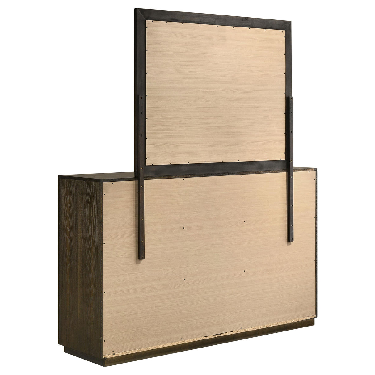 Atlas Dark Oak 7-drawer Bedroom Dresser and Mirror Set from Coaster - Luna Furniture