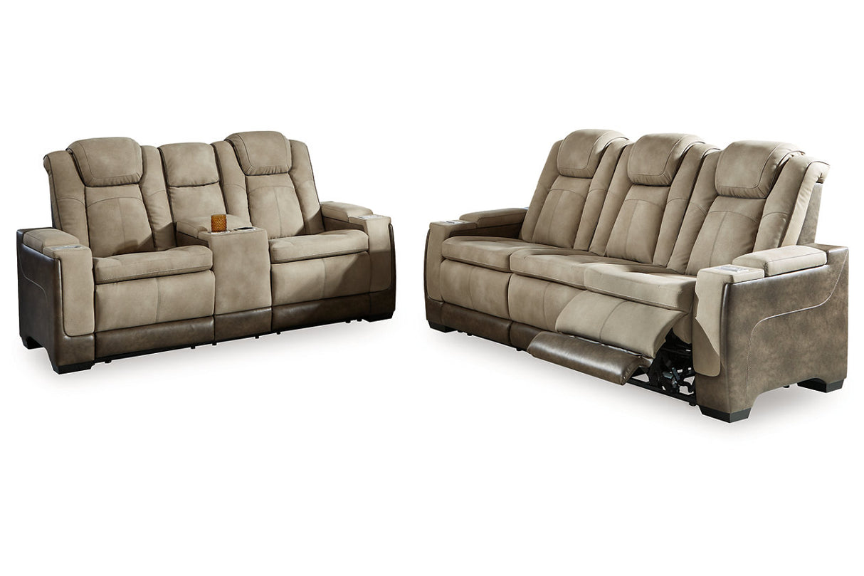 Next-Gen DuraPella Sand Power Reclining Sofa and Loveseat from Ashley Furniture - Luna Furniture