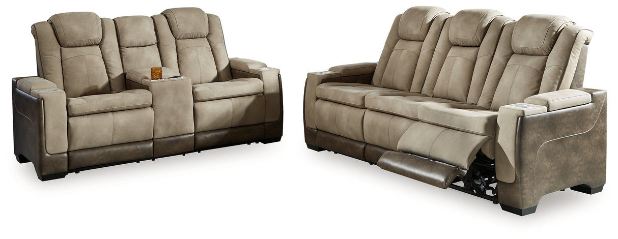 Next-Gen Durapella Sand Power Reclining Sofa and Loveseat from Ashley Furniture - Luna Furniture