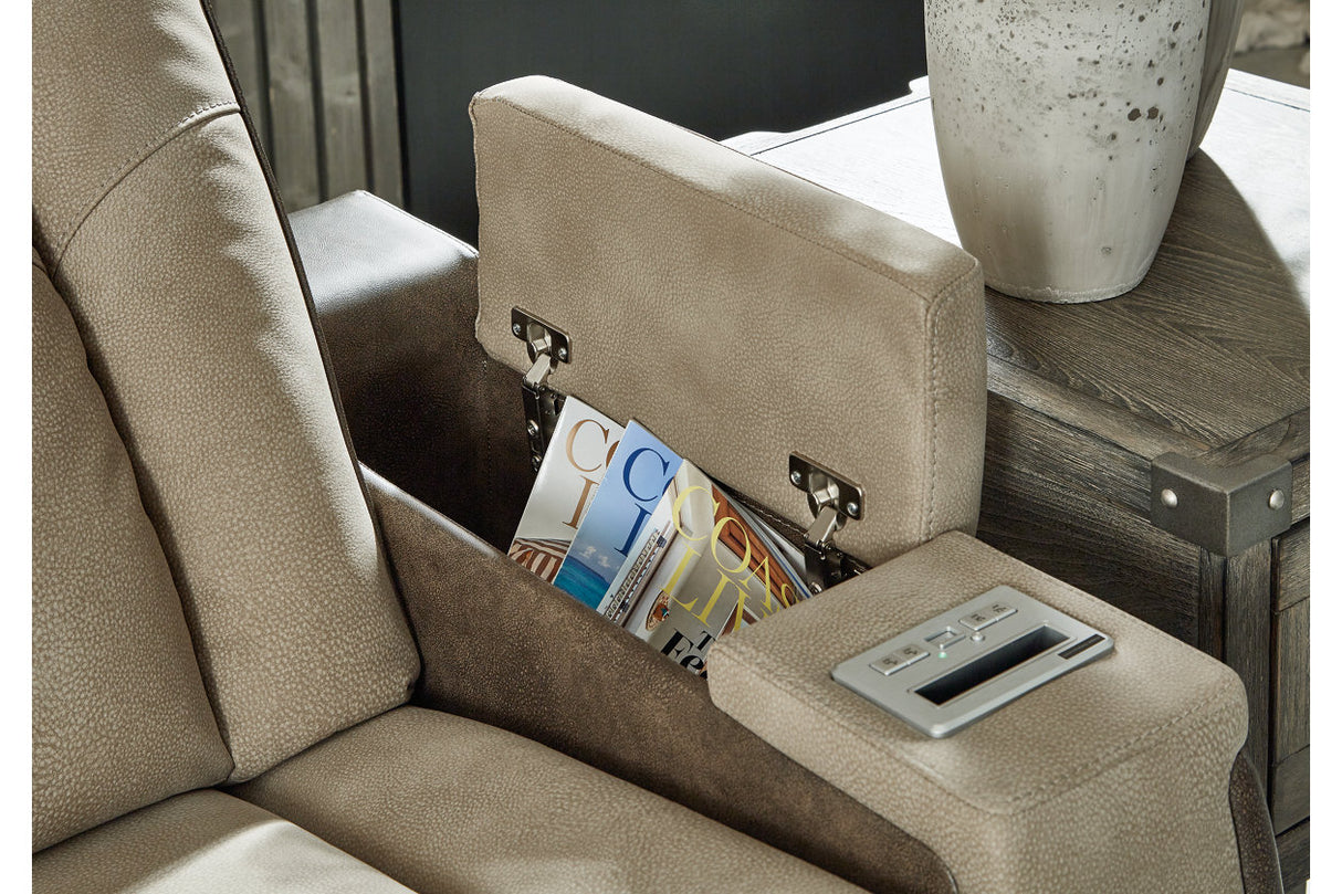 Next-Gen DuraPella Sand Power Reclining Sofa and Loveseat from Ashley Furniture - Luna Furniture