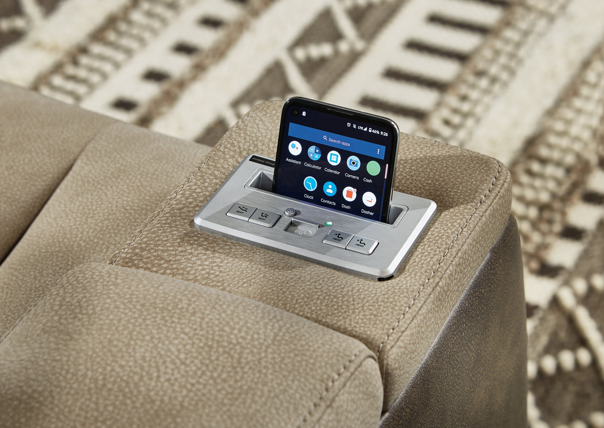 Next-Gen DuraPella Sand Power Reclining Sofa, Loveseat and Recliner from Ashley - Luna Furniture