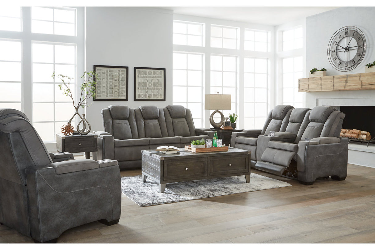 Next-Gen DuraPella Slate Power Reclining Sofa, Loveseat and Recliner from Ashley - Luna Furniture