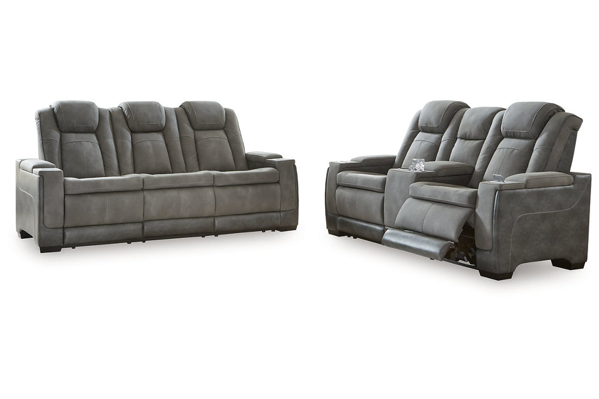 Next-Gen DuraPella Slate Power Reclining Sofa and Loveseat from Ashley - Luna Furniture