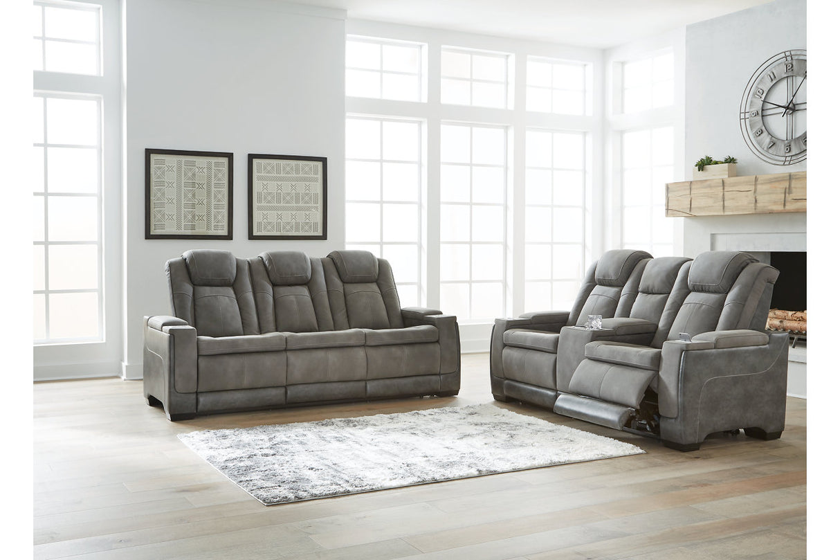 Next-Gen DuraPella Slate Power Reclining Sofa and Loveseat from Ashley - Luna Furniture