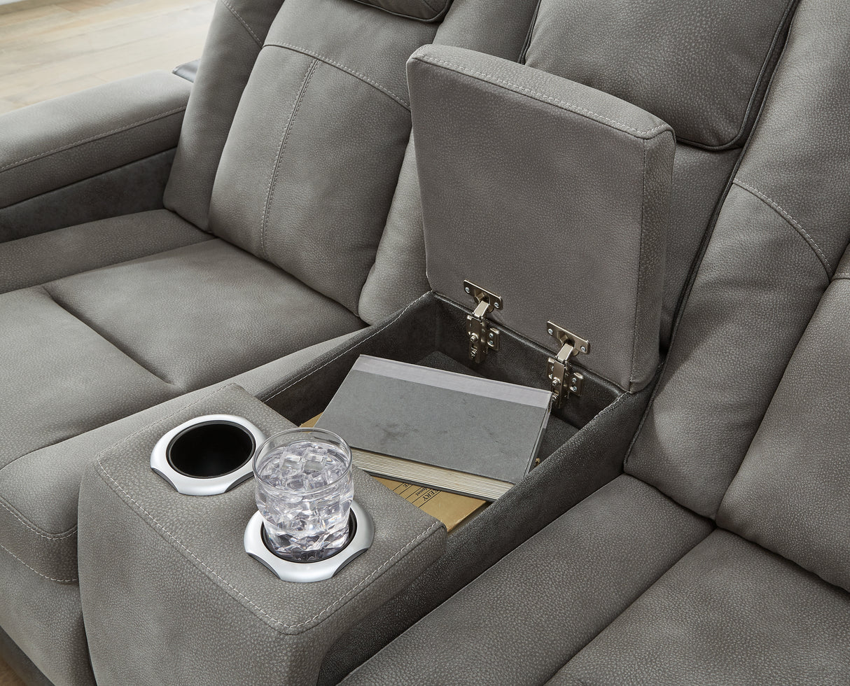 Next-Gen DuraPella Slate Power Reclining Sofa, Loveseat and Recliner from Ashley - Luna Furniture