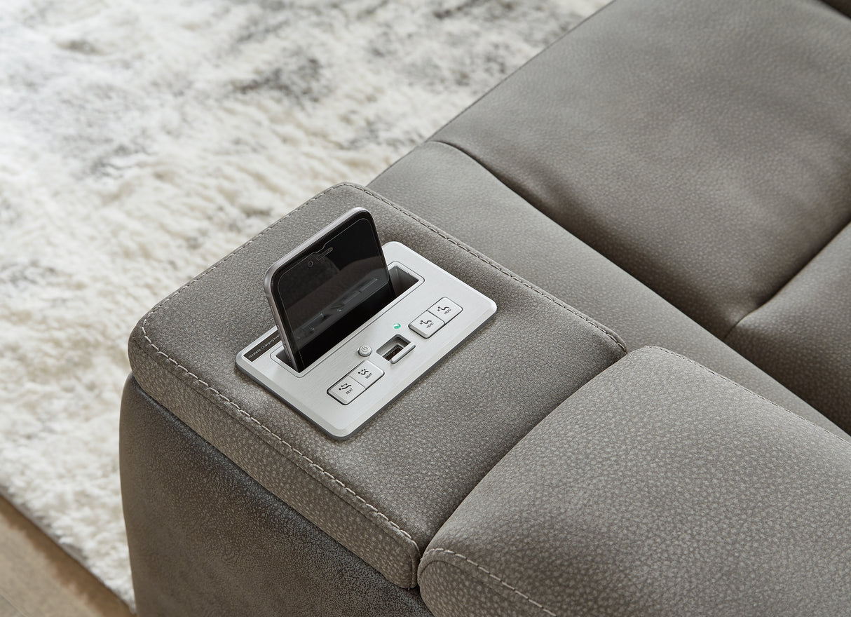 Next-Gen DuraPella Slate Power Reclining Sofa, Loveseat and Recliner from Ashley - Luna Furniture