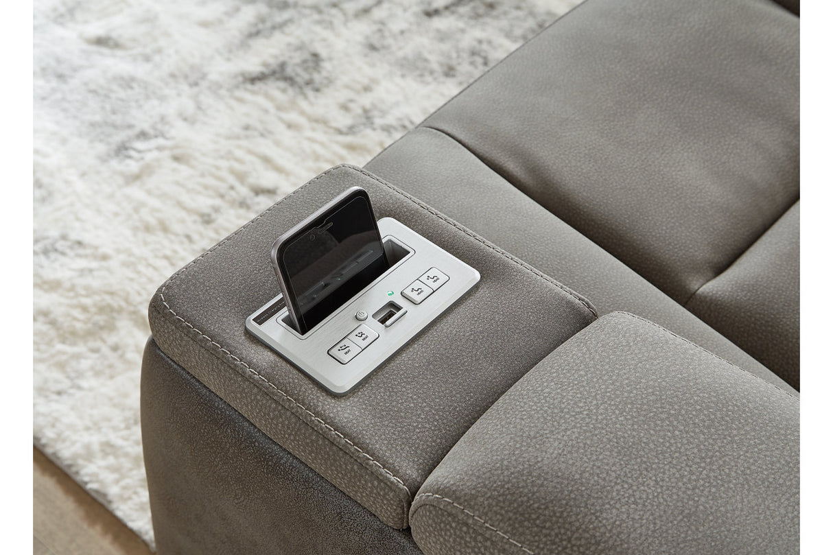 Next-Gen DuraPella Slate Power Reclining Sofa, Loveseat and Recliner from Ashley - Luna Furniture