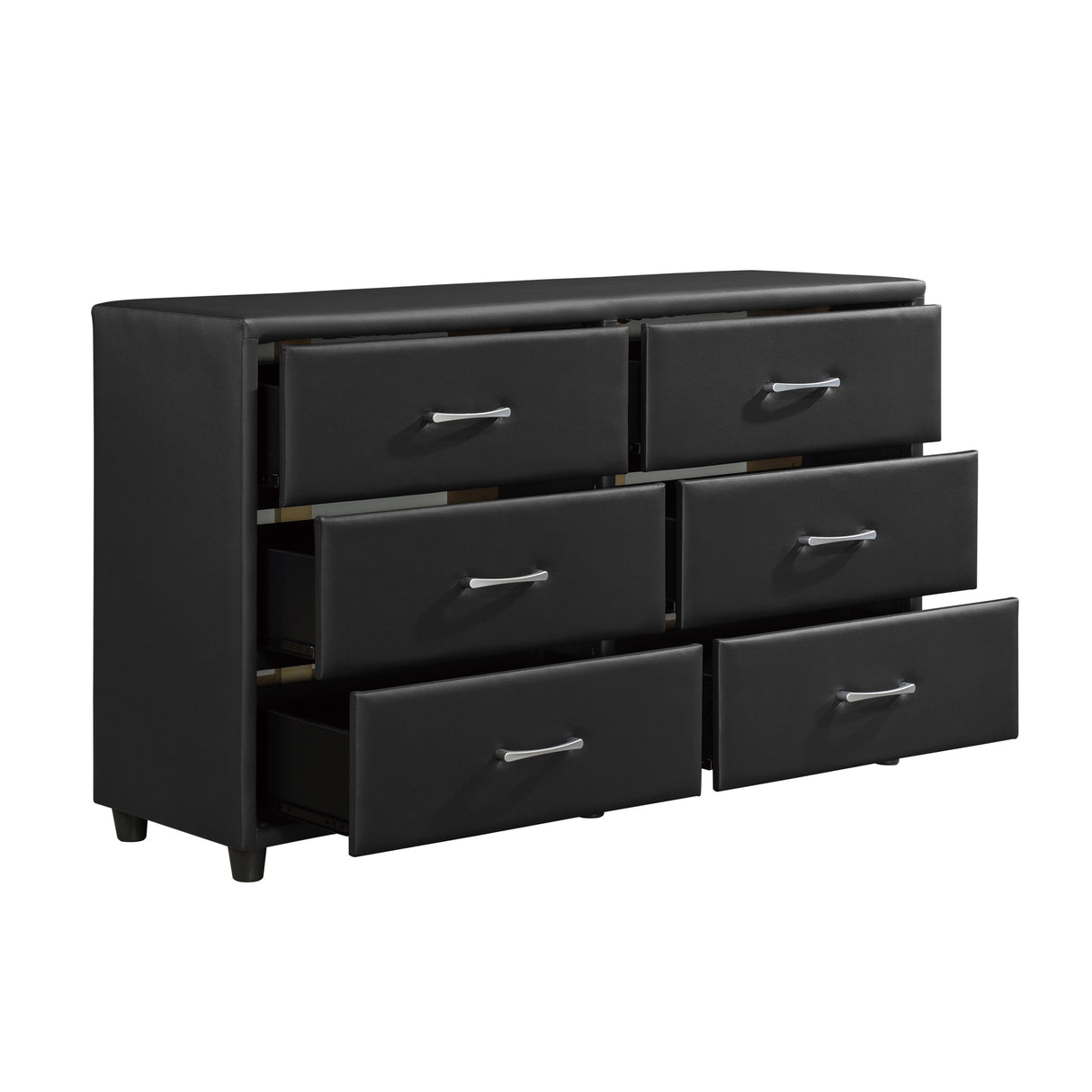Lorenzi Black 5-Piece Bedroom Set (Queen Bed, Nightstand, Dresser, Mirror, Chest) from Homelegance - Luna Furniture