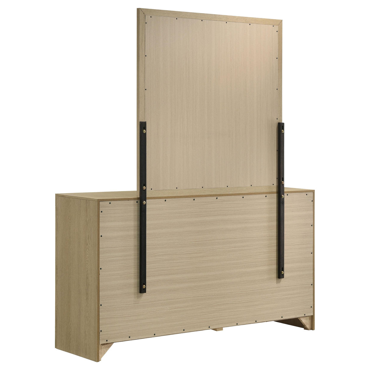 Hendricks Light Oak 6-drawer Bedroom Dresser and Mirror from Coaster - Luna Furniture