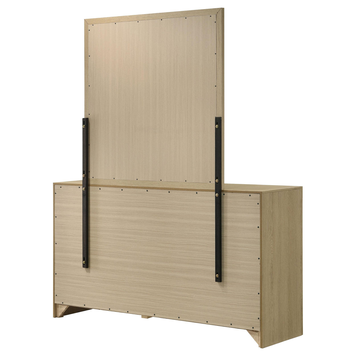 Hendricks Light Oak 6-drawer Bedroom Dresser and Mirror from Coaster - Luna Furniture