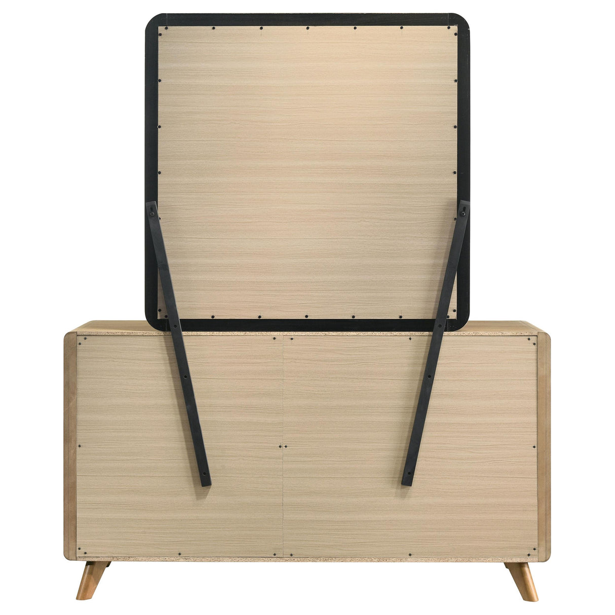 Bennett Light Oak 6-drawer Bedroom Dresser and Mirror Set from Coaster - Luna Furniture