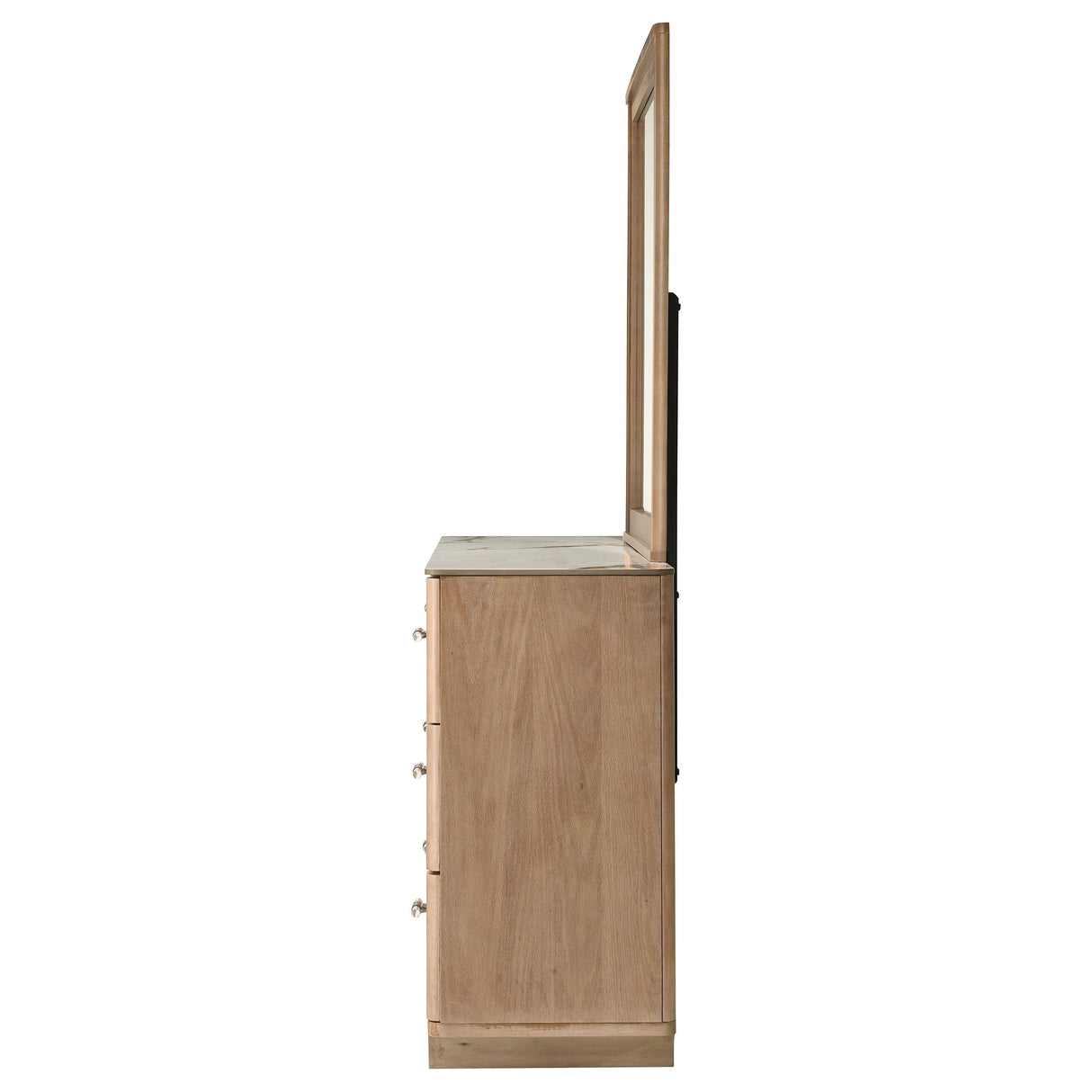 Leanne Light Oak 6-drawer Sinter Stone Top Dresser and Mirror from Coaster - Luna Furniture