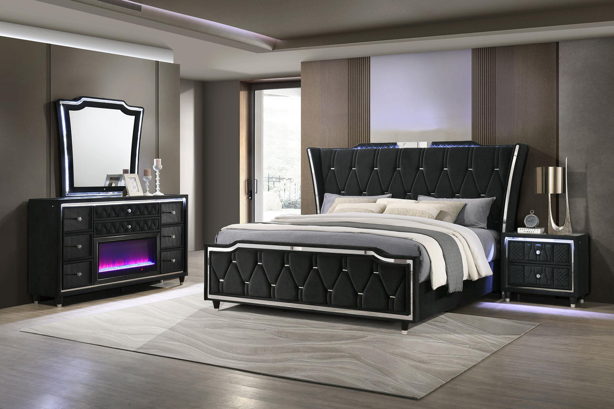 Lorient Black 4-piece California King Bedroom Set from Coaster - Luna Furniture