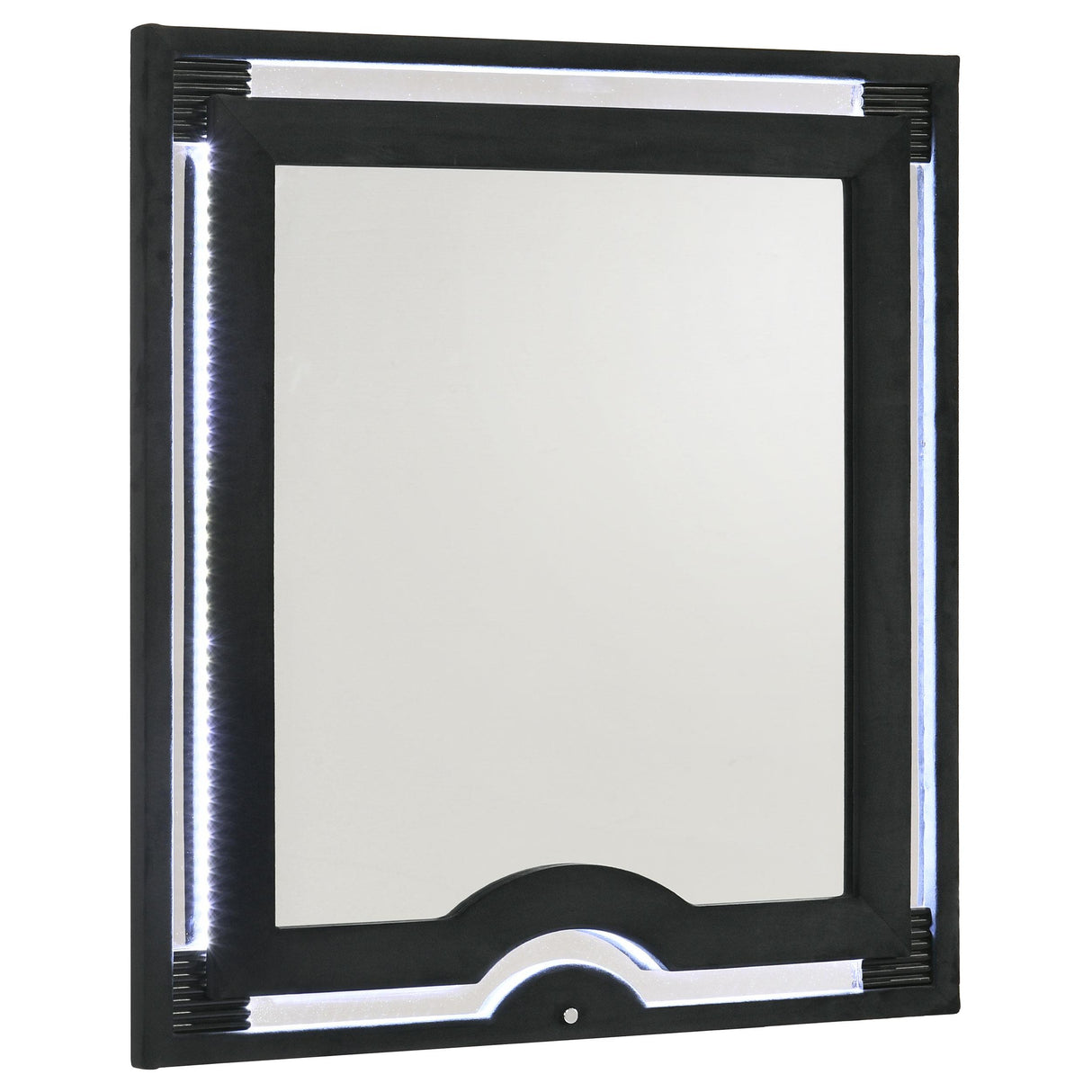 Ravenne Black Velvet Upholstered LED Dresser Mirror from Coaster - Luna Furniture