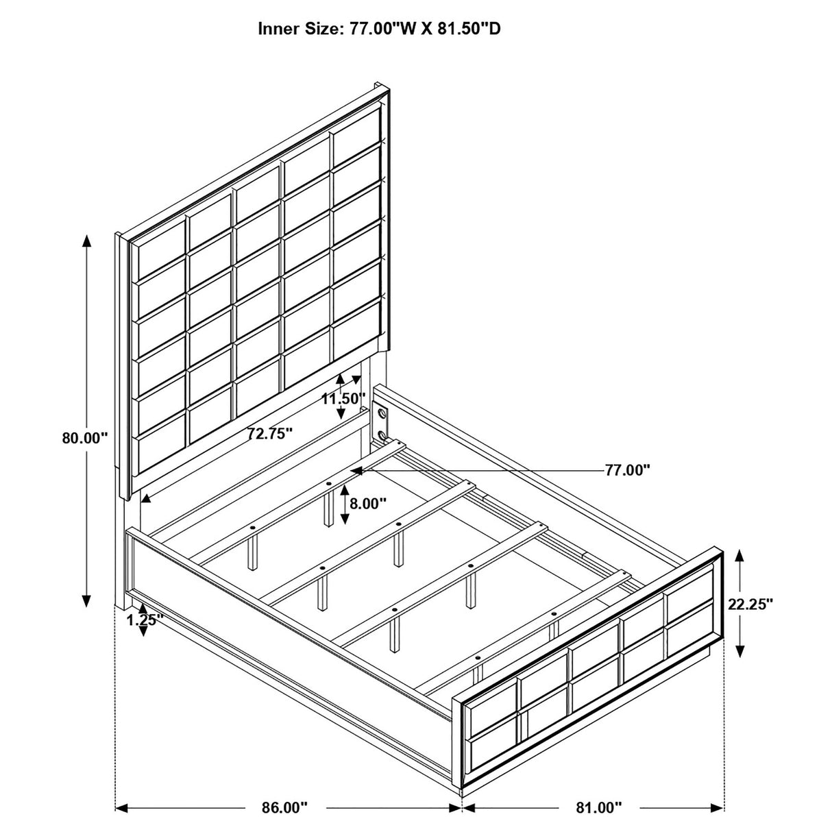 Winslow Smokey Walnut 4-Piece Eastern King Storage Bedroom Set from Coaster - Luna Furniture