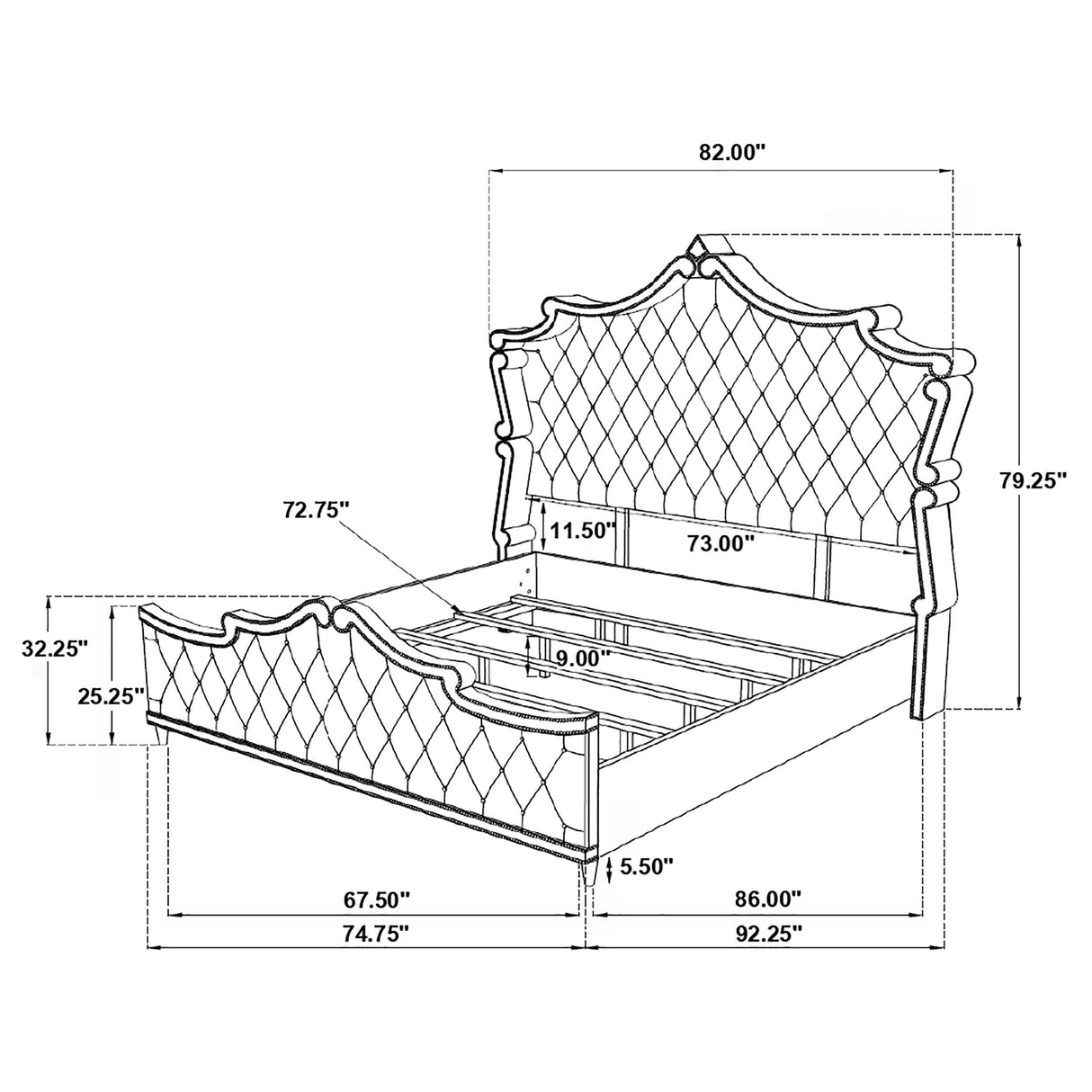 Antonella Ivory / Camel 5-piece California King Bedroom Set from Coaster - Luna Furniture