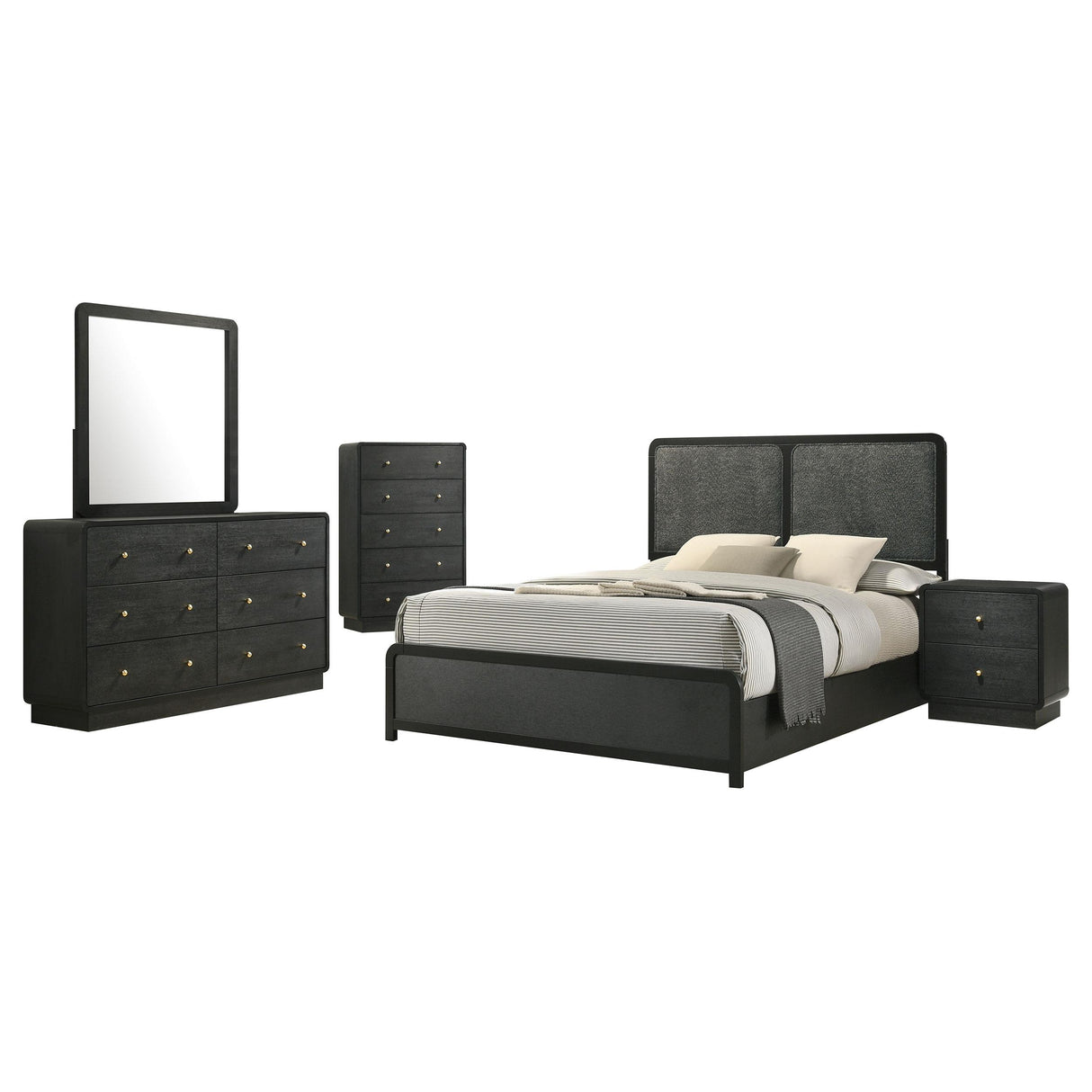 Cavelle Black 5-piece Full Bedroom Set from Coaster - Luna Furniture