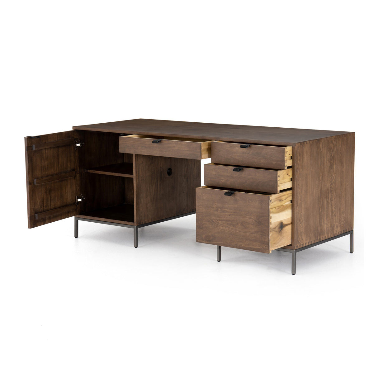 Trey Executive Desk in Auburn Poplar from Four Hands - Luna Furniture