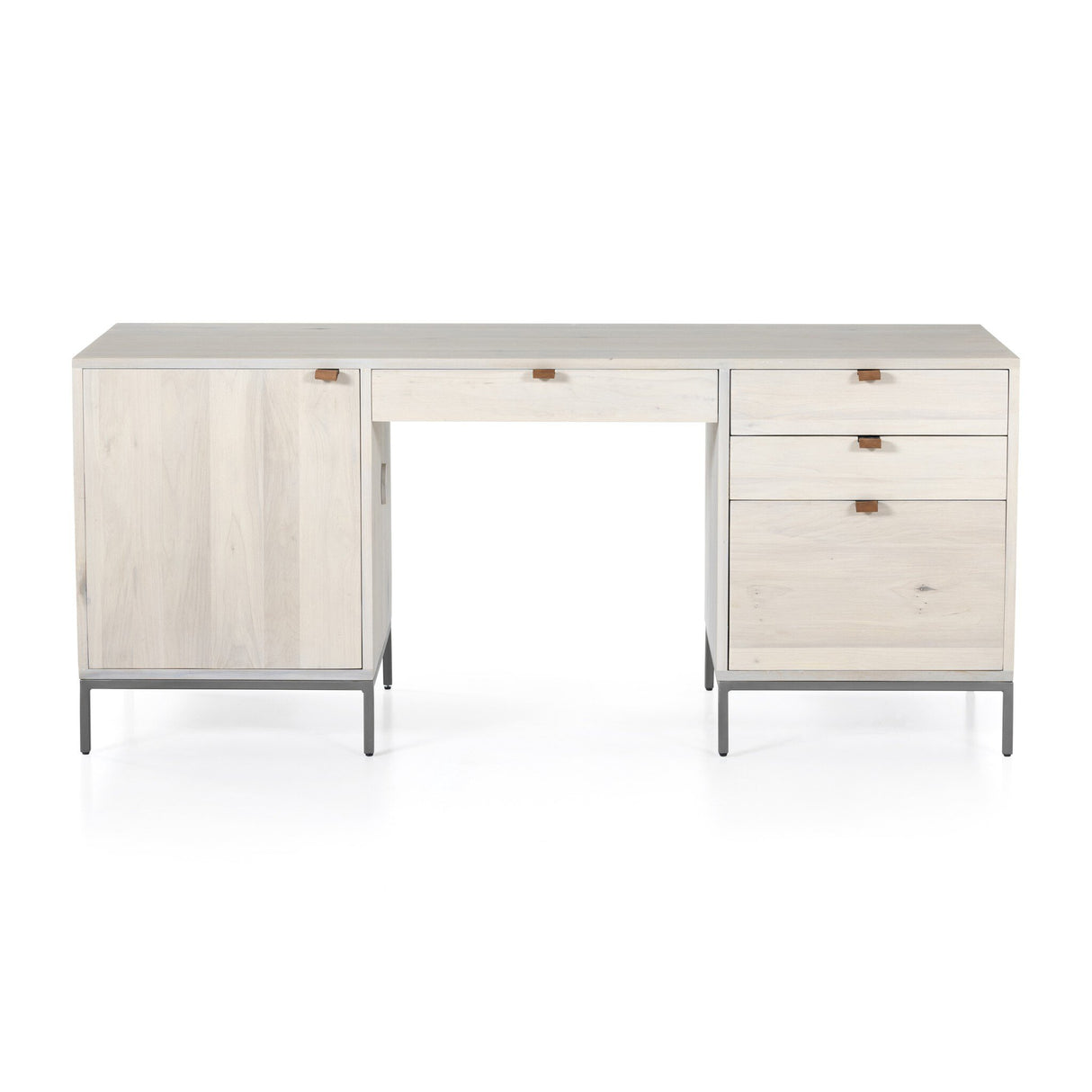 Trey Executive Desk in Dove Poplar from Four Hands - Luna Furniture