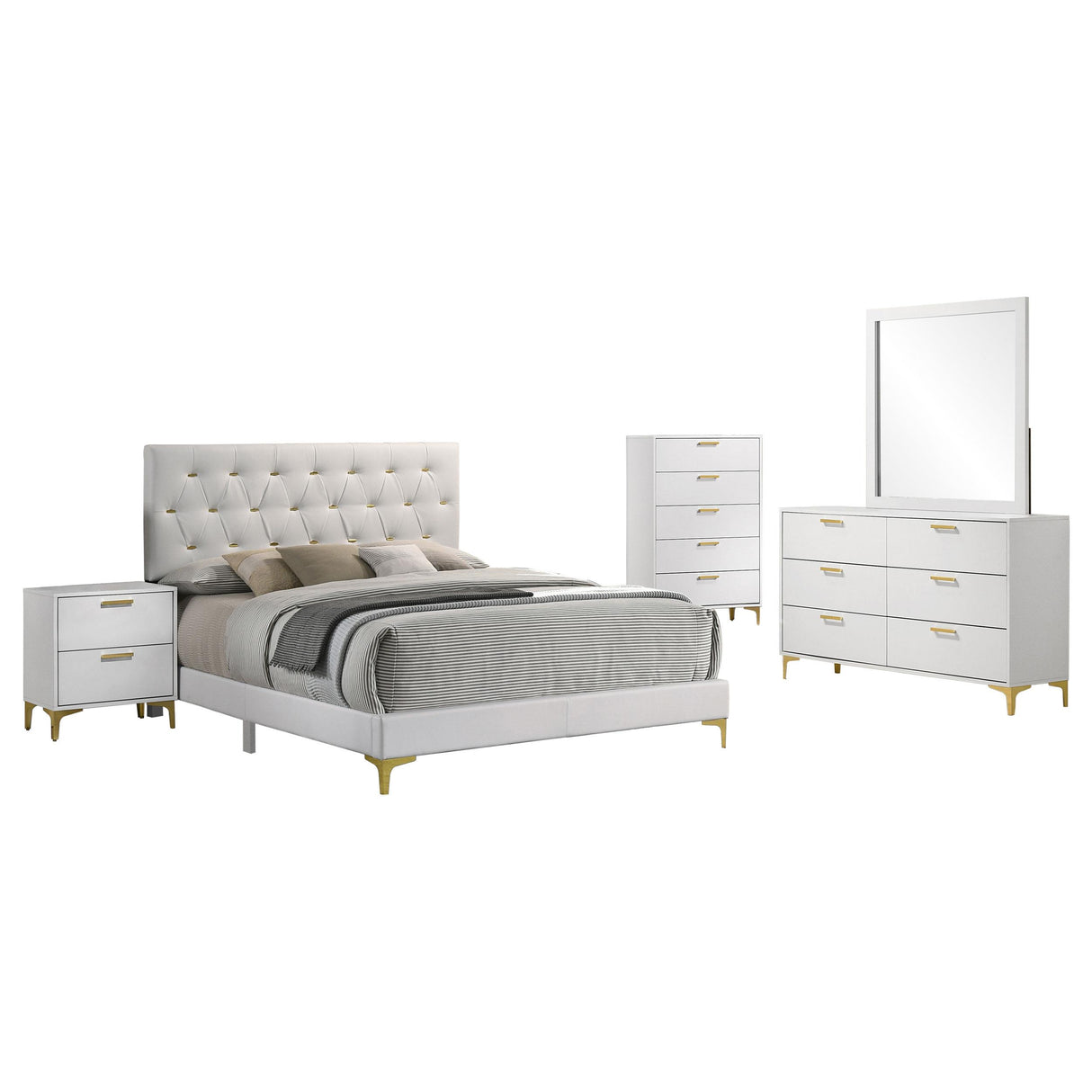 Kendall White 5-Piece Eastern King Bedroom Set from Coaster - Luna Furniture