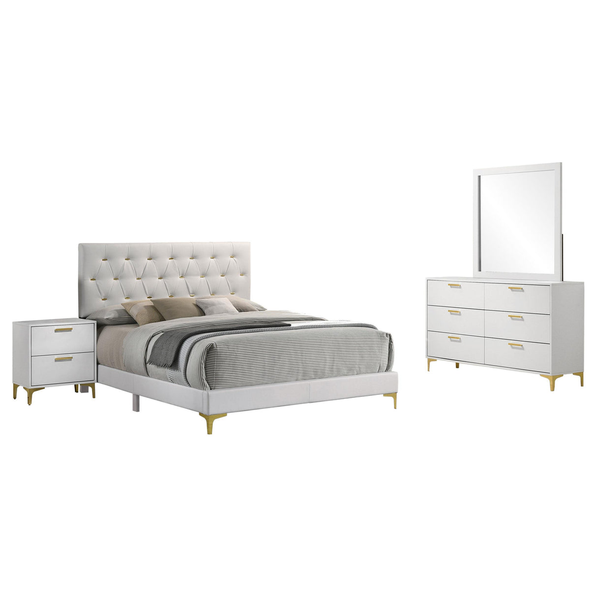 Kendall White 4-Piece Queen Bedroom Set from Coaster - Luna Furniture