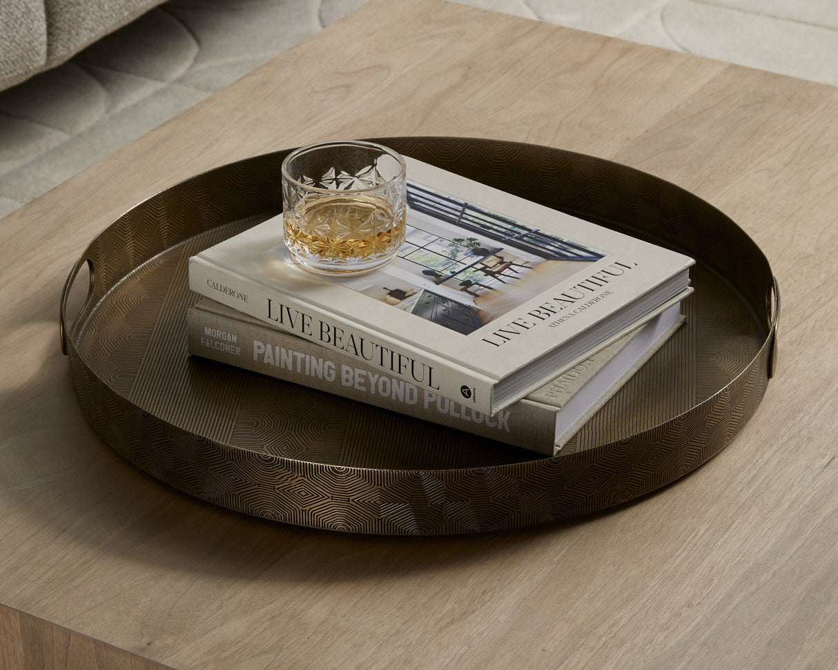 Etched Tray in Etched Brass from Four Hands - Luna Furniture